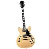 ZOCWJK Electric Guitar Humbucker Pickup Full Scale Rosewood Electric Guitar Semi Hollow Body Stainless Steel Frets Durable,Natural