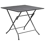 KLGBNCVE Steel Mesh Folding Patio Table, 31.5x31.5x28.3 Inches, Sturdy and Rust-Resistant Outdoor Table for Drinks and Snacks, Easy to Fold and Store