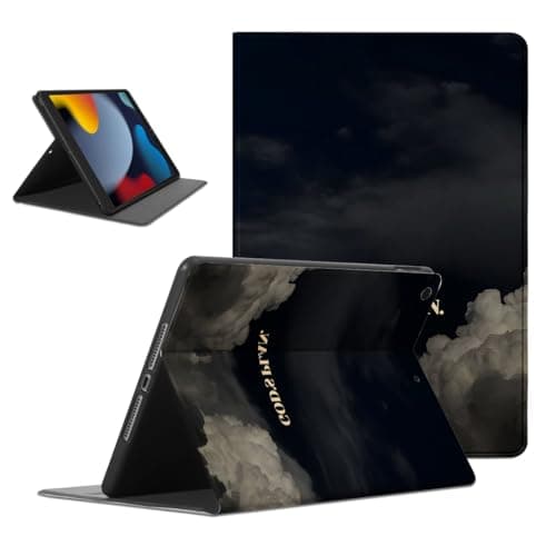 Mrtponk Stylish Jesus Christian God's Plan Tablet Case for iPad Pro 2021/2020/2018 12.9 Inch,White Clouds Pattern for Women Men Protective Cover Flip PU Leather Stand Funda