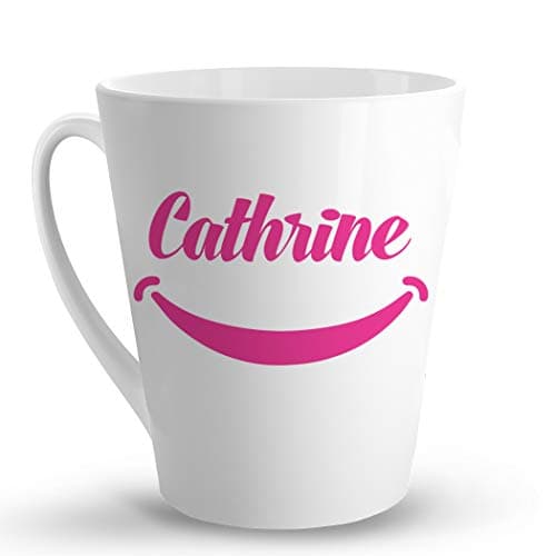 Makoroni - Cathrine Female Name - 12 Oz. Unique Ceramic Coffee Cup, LATTE MUG