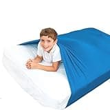 Body Sensory Bed Sheets for Kids & Adults with Sleep Struggles Soft Cozy Compression Snug Fit Sleep Sack Weighted Blankets to Help Children Calm Down(Sky blue,Twin 98x147cm/39x58in)