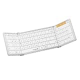 AqaCxhNDt Folding Wireless Portable Slim Full-Size Keyboard with Numeric Keypad Compatible with Travel Computer PC(White)