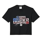 NBA Milwaukee Bucks American Flag Distressed Paint Comfort Colors Crop Top