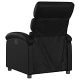 HGLADYU Electric Recliner Chair with 135 Degree Tilt, Black Faux Leather Power Armchair with Side Pocket and Wood-Metal Frame