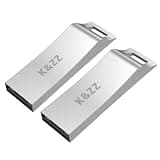 Flash Drive 32GB Thumb Drive 2 Pack USB 2.0 Memory Stick Jump Drive Pen Drive USB Storage Metal USB Stick with Keychain Hole, Silver