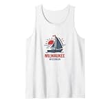 Milwaukee Wisconsin Sailboat Sunset Design Tank Top