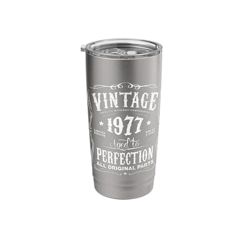 Vintage Made In 1977 T-Shirt 41st Birthday Gift Stainless Steel Insulated Tumbler