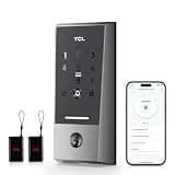 TCL Wi-Fi Smart Lock D2, Keyless Entry WiFi Door Lock with Key Fob, Built-in Doorbell, Touchscreen Keypad, App Remote Control, Easy Installation, No Bridge Required, Auto Lock (Dark Grey)