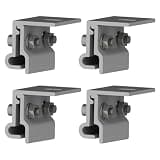 4Pcs Solar Seam Clamp for Standing Metal Roof PV Panel Mounting, Aluminum Alloy Pre-Assembled Fixture with Stainless Steel Hardware