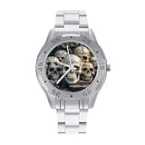 NTVOWPZO Three-Hand Analog Stainless Steel Watches for Men Easy Reader