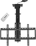 LNNW Motorized Ceiling TV Mount, Adjustable Ceiling TV Mount Bracket, Electric TV Lift with Remote Control and Memory Setting for Most LED LCD Flat Curved Screen TVs & Monitors