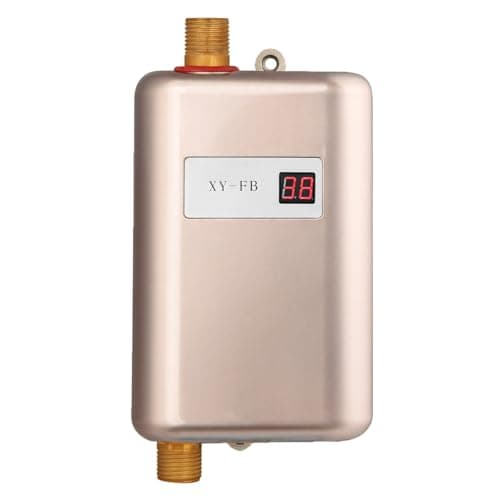 Instant Electric Water Heater, 3000 W 110 V Mini Tankless Hot Water Heater for Kitchen and Bathroom, Portable Stainless Steel, IPX4 Waterproof, LED Display