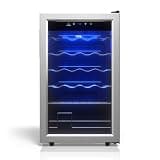 TCL 24 Bottle 2.4 Cu Ft Wine Cooler, Freestanding Mini Fridge with Glass Doors, Low Noise Operation, Digital Controls & LED Lighting