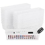 Lnrueg 20 PCS Classroom Storage Baskets, 10.2 x 3.1 x 2.4 inches,Plastic Classroom Pencil Organizers, Pencil and Pen Organizer Baskets, Durable PP Storage Trays for Home School Office Supplies