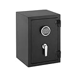 Amazon Basics Fire Safe with Programmable Electronic Keypad, 1.24 Cubic Feet, 14-Gauge Steel, UL 72 Compliant, 14.2"W x 13.8"D x 19.7"H, Black, for Documents and Valuables