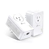 TP-Link AV1000 Powerline Ethernet Adapter Kit (TL-PA7017P KIT) - Passthrough, Noise Filtering, Gigabit Port, Plug Pair & Play, Network Adapter, Free Expert Support