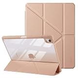 CoBak Hybrid Slim Case for iPad Air 11-inch (M4 2026/M3 2025/M2 2024) and iPad Air 10.9-inch (5th/4th Gen, 2022/2020), Shockproof Protective Cover with Clear Back Shell & Pencil Holder, Rose Gold