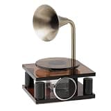 YWMJZEU Tabletop Gramophones Metal Speaker House Decoration Clear, Brown