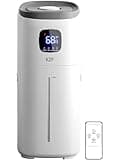KZF Humidifiers for Bedroom, 15L Large Room Humidifier, 2000 Sq.ft Coverage, 72Hrs Runtime, Top Fill, 26dB Quiet, 3 Mist Levels & Diffuser, Auto Shut-Off, Ready for Baby Nursery Home and Plants