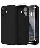 SuydanBox Magnetic for iPhone 16 Case, Compatible with MagSafe, [Screen Protector + Full Camera Protection], Silicone Shockproof Anti-Scratch Protective Phone Case for iPhone 16 6.1", Black