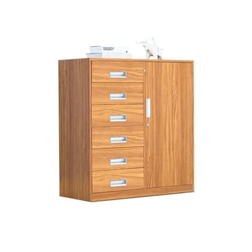 UYCVT 6 Drawer Metal Filing Cabinet for Home Office Storage Multifunctional File in Beige Color-Natural