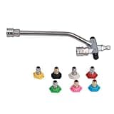 Foam Cannon Dual Connector Accessory High Efficiency Pressure Washer Double Tip Attachment for Car and Motorcycle Stainless Steel 1/4in Quick Connect with 7 Nozzles