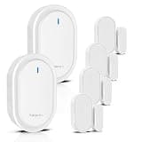 Wireless Doorbell Detector for Doors and Windows, 39 Ratios, 2 Alarm Bells 4 Pairs of Door Sensors, Alarm System for Home Security, White
