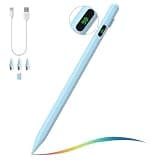 MoKo Universal Capacitive Stylus Pencil, Fast Charging Touch Screen Stylus Pen with Power Display Compatible with Apple iPad/iPhone/Samsung/Lenovo iOS Android Tablets & All Smartphones, Blue