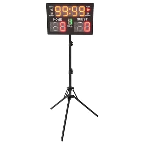 SOKDNHF Electronic Basketball Scoreboard with Buzzer, Digital Scoreboard with Remote, Portable Battery Powered Electronic Scoreboard for Corn Hole, Ping Pong, Basketball, Table Tennis, Volleyball