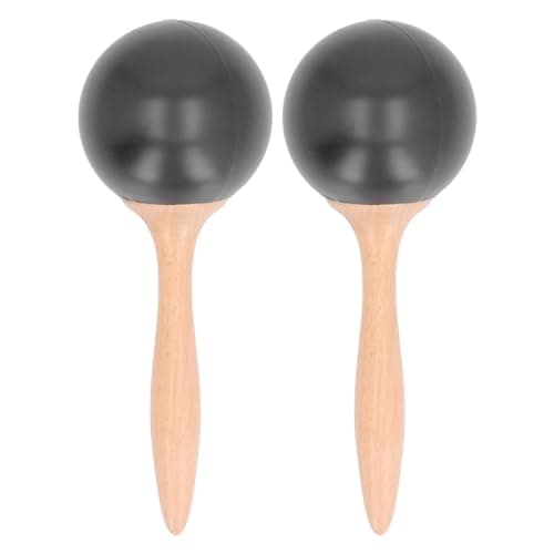 Pilipane 2PCS Sand Hammer Adult Maracas Shaker Wooden Handle Hand Percussion Instrument Toy for Party Concert Professional Musicians Kids Beech Wood ABS Iron Sand Particles 9.4 x 3.5 x