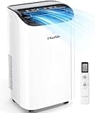 14,000 BTU Portable Air Conditioner Cools Up to 700 Sq.Ft, Auto-Evaporation Low Noise Portable AC Unit with APP & Remote Control for Large Room, Office, Garage, White