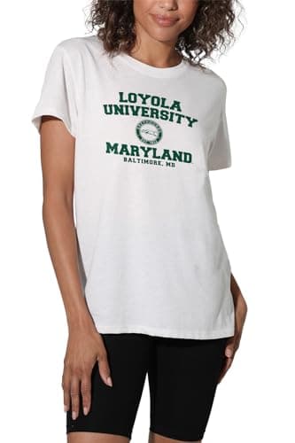 Loyola University Maryland Official Circle Logo Women's Loose T-Shirt, White, X-Large