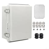 IP67 Waterproof Junction Box, 22x18x13cm ABS Outdoor Electrical Enclosure with Mounting Bracket Electronics, Switches, Routers, Grey(210 * 160 * 100)
