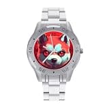 NTVOWPZO Three-Hand Analog Stainless Steel Watches for Men Easy Reader