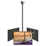 Triple Sided Ceiling TV Mount 32-65 Inch, Heavy Duty Steel Bracket Supports Up to 3 Screens with 360 Degree Rotation and Tilt for Bars Hotels and Commercial Spaces