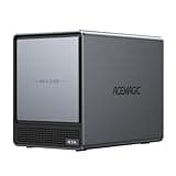 ACEMAGIC N3A 4-Bay Network Attached Storage, Home & Office Backup Hub, Centralize Files, Protect Data, Up to 136TB Storage, 4×HDD+2×M.2 Slots, Dual 2.5G+1G LAN, 8GB DDR4,128GB PCIe3.0 SSD, Diskless