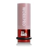 WORKPRO 1/2" Drive Lug Nut Impact Duty Socket, 21mm Deep Thin Wall Socket, Made of Premium Cr-Mo Steel, Non-Marring Lug Nut Wheel Sockets for Car