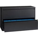 42in. Charcoal Lateral File Cabinet - 2-Drawer - Heavy-Duty Design