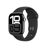 Apple Watch Series 10 [GPS 42mm case] Smartwatch with Jet Black Aluminum Case with Black Sport Band - S/M. Fitness Tracker, ECG App, Always-On Retina Display, Water Resistant