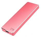 External Hard Drive, Ultra Slim Portable HDD Portable External Hard Drive Compatible with PC, Mac, Laptop -Red-R1