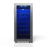 TCL 38 Bottle 3.4 Cu Ft Wine Cooler, Freestanding Mini Fridge with Glass Doors, Low Noise Operation, Digital Controls & LED Lighting