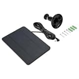 4W Solar Panel, Monocrystalline Silicon with Cable, Weatherproof Outdoor Supply Security Cameras, Black(Black)