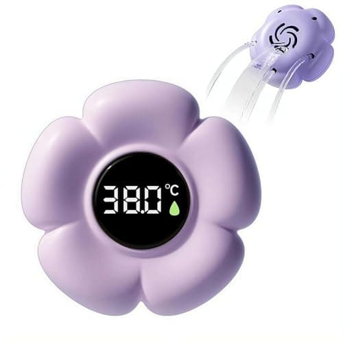 Baby Bath Thermometer – Floating Flower-Shaped Water Thermometer with 3-Color LED, Digital Display, IPX7 Waterproof, for Infant Toddler Bath Pool, Baby Shower Toy Gift