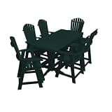 Keystone Amish Co. Poly Composite Thompson Adirondack 7-Piece Counter Height Dining Set with 6' Table, Turf Green
