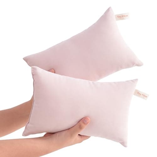 Aerlomi Tiny Pillows, 2 Pack Down Alternative 7"x11" Microfiber Mini Pillow, Soft and Breathable Small Pillow for Travel, Pet, Machine Washable, Pink