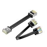 VRTLYJU CAT7 Shielded Flat Thin Ethernet Wire 10GB Ultra Short Body Crystal Head Cable High Speed Computer Router Line for Home Use(50CM)