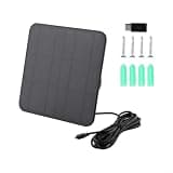 5w Monocrystalline Solar Panel Charger For Ring Video Doorbell 4 3 2 Plus With 9.8ft Cable And Rotatable Bracket White(Black)