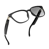AI Smart Glasses with Real-Time Translation & Voice Assistant – Bluetooth Sunglasses with Noise-Cancelling Calls, Music, Touch Control, Photochromic Lenses, UV & Blue Light Protection-Black