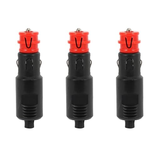 Bloepum 3X 12V Car Lighter Socket Power Plug Connection Male Adaptor