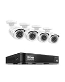 ZOSI H.265+ Full 1080p Home Security Camera System with AI Human Vehicle Detection, 8 Channel 5MP-Lite CCTV DVR (No HDD), 4 x 1080p Weatherproof Surveillance Camera Outdoor Indoor, 80ft Night Vision